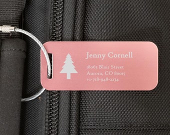 Personalized Metal Luggage Tag, Engraved Aluminum Tag - Travel Gift, Bag ID, Custom Images, Logos, Suitcase tag, Backpack tag