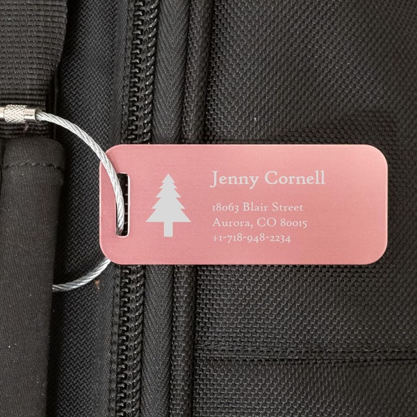 Personalized Metal Luggage Tag, Engraved Aluminum Tag - Travel Gift, Bag ID, Custom Images, Logos, Suitcase tag, Backpack tag