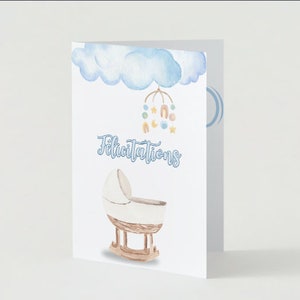 Carte Félicitations grossesse à imprimer, shower bébé