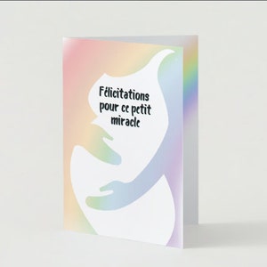 Carte Félicitations à imprimer, grossesse, shower bébé, bébé arc-en-ciel