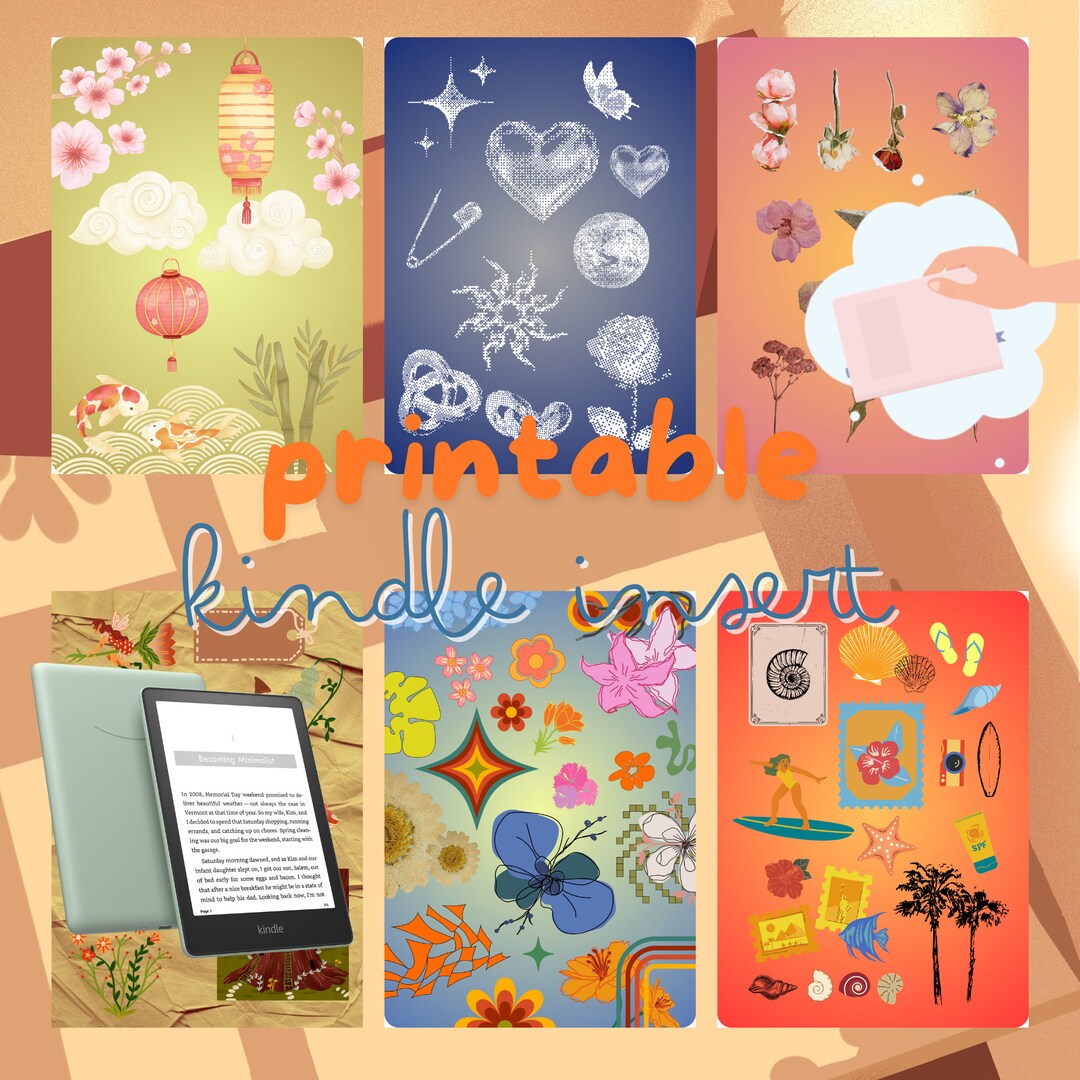 Kindle Inserts Design 6 Printable Kindle Inserts + Canva Template - Etsy