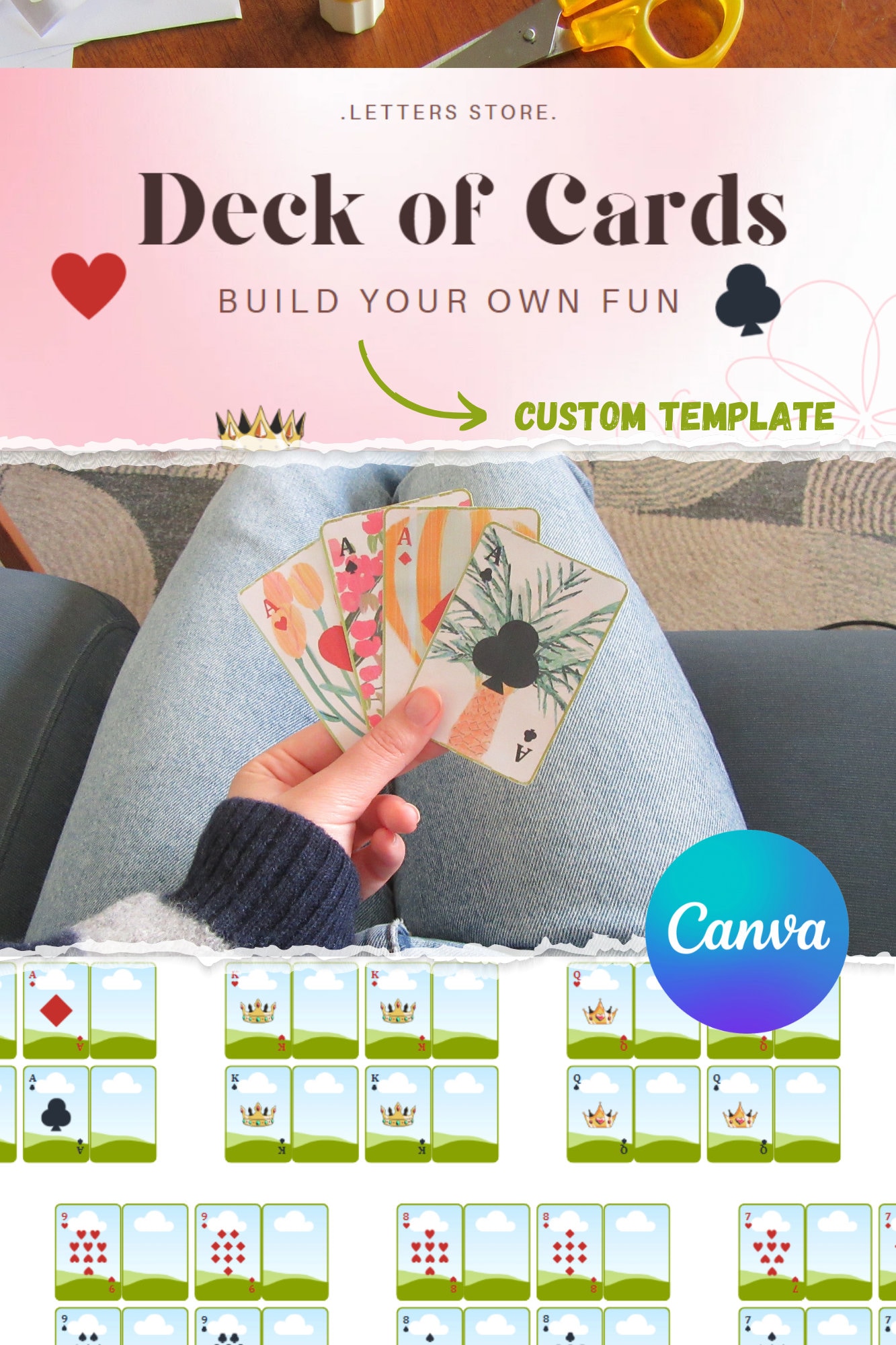 DIY Customizable Deck of Cards Template in Canva Create Your Own Unique Playing Cards! 52+ Etsy