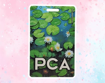 Forest Lilies (PCA) - Role ID Badge for Horizontal ID Badge, Patient Care Aide, Fun visual Identifier for Hospital/Healthcare settings