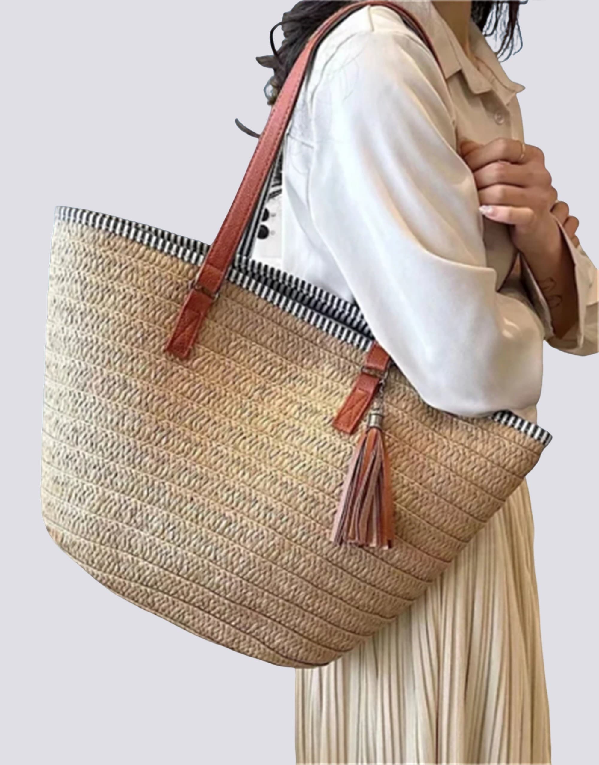 Zipper Straw Bag - Etsy UK