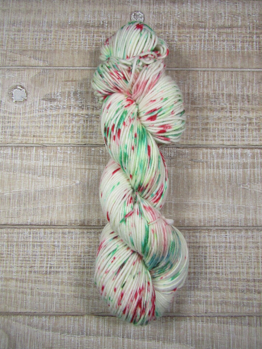 Candy Cane - Red and Green Speckled Worsted Weight Yarn - Etsy