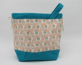Caribbean Sea Alpaca Knitting Project Bag
