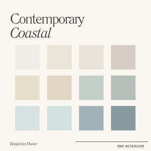 Contemporary Coastal Paint Color Palette | 12 Curated Benjamin Moore Colors (Digital Download)