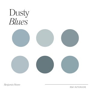 Dusty Blues Paint Color Palette | 6 Curated Benjamin Moore Colors (Digital Download)