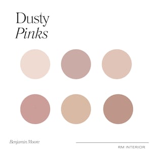 Paleta de cores Benjamin Moore rosa empoeirado: design de interiores moderno (download digital)