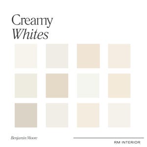 Creamy Whites Paint Color Palette | 12 Curated Benjamin Moore Colors (Digital Download)