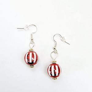 Handmade holiday beaded dangle earrings