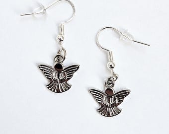 pendientes colgantes con dije de ángel