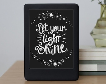 Laissez votre lumière briller, écran de verrouillage Kindle, vibrations de motivation, design livresque tendance, personnalisez votre écran de verrouillage Kindle, téléchargement numérique.