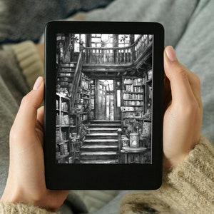 Librería antigua: pantalla de bloqueo de Kindle, diseño moderno inspirado en libros, personalice la pantalla de bloqueo de su Kindle, descarga digital