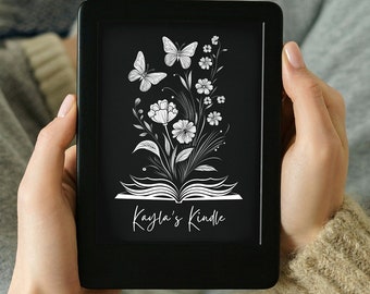 Personalized Floral Butterfly Kindle Lock Screen Wallpaper (Digital Download)