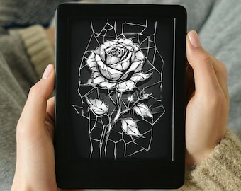 Rose brisée - Écran de verrouillage Kindle, design livresque tendance, personnalisez votre écran de verrouillage Kindle, téléchargement numérique