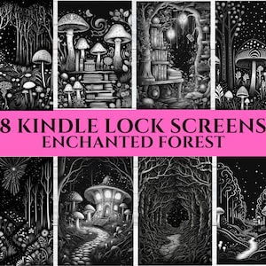 Enchanted Forest Kindle Lock Screens | Bundle of 8 Wallpapers for Kindle Paperwhite and Oasis models | .epub File Digital Download