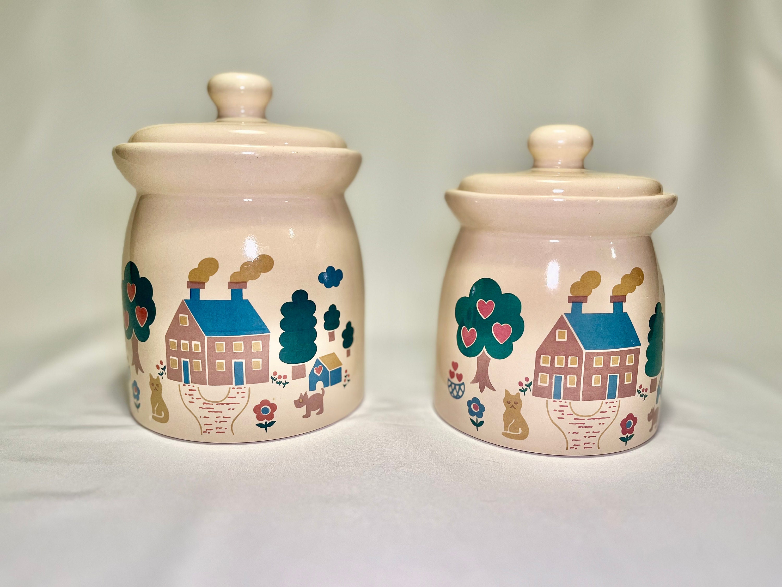 Intage Cottagecore 'welcome to My Home' Kitchen Canister Set Set of 2 ...