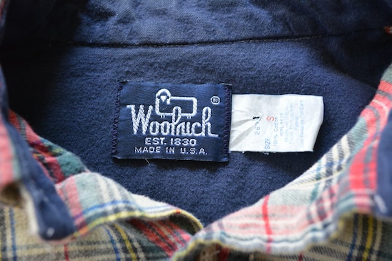 Vintage Woolrich Red Plaid Wool Flannel Shirt Siz… - image 7