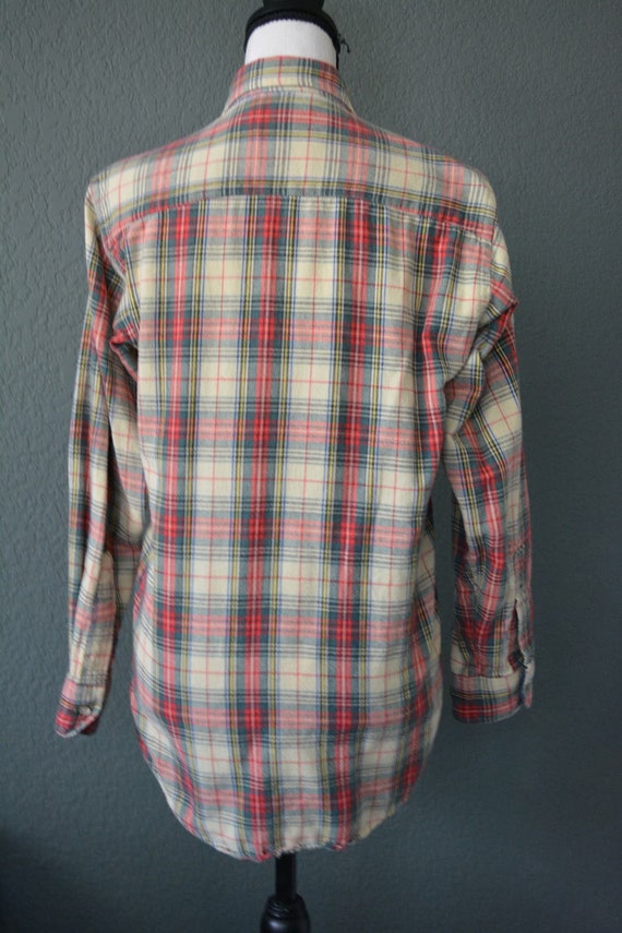 Vintage Woolrich Red Plaid Wool Flannel Shirt Siz… - image 6