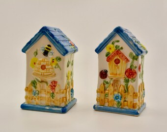 Vintage Bienenstock und Vogelhaus Salz- und Pfefferstreuer-Set – bezaubernde Küchendekoration