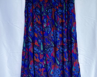 1970s RRRRuss Floral Pleated Skirt Size Medium