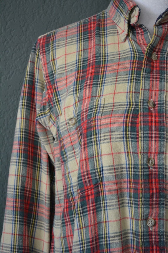 Vintage Woolrich Red Plaid Wool Flannel Shirt Siz… - image 2