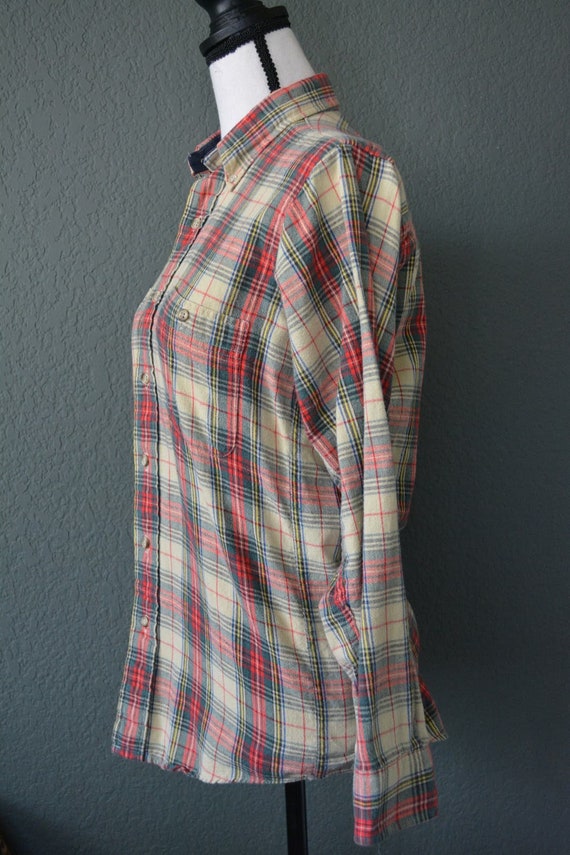 Vintage Woolrich Red Plaid Wool Flannel Shirt Siz… - image 5