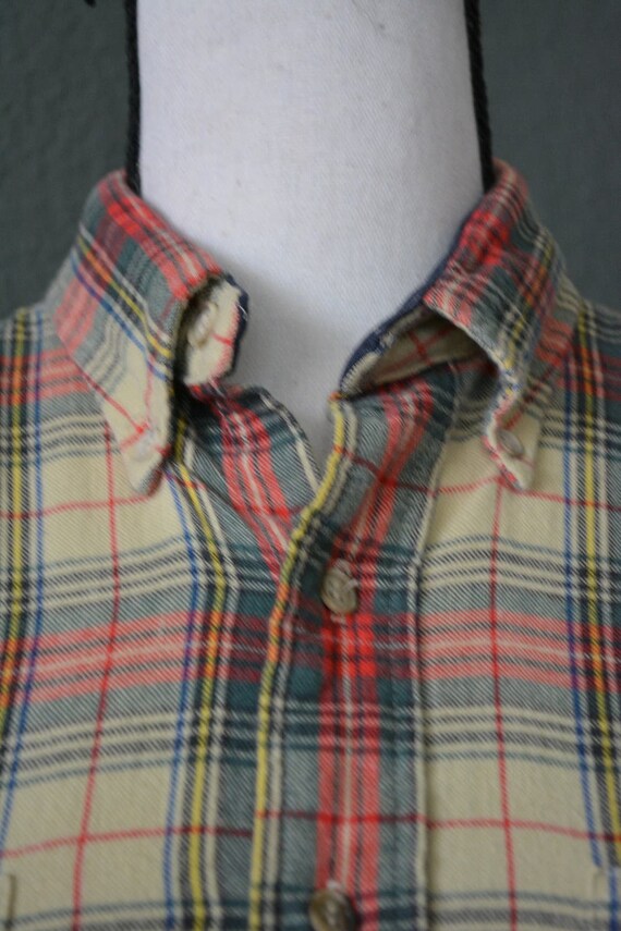 Vintage Woolrich Red Plaid Wool Flannel Shirt Siz… - image 4