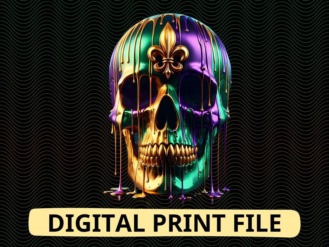 Mardi Gras Costume Sugar Skull Carnival Sublimation Download, Mardi