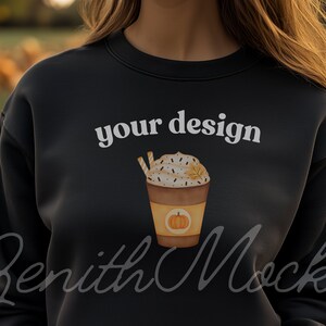 18000 Black Sweater Mockup| Fall Mockup| Halloween Mockup| Gildan 18000 Mockup| Sweater Mockup| Model Mockups|