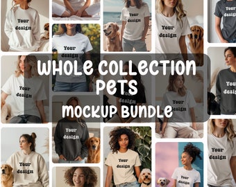 Whole collection pets Bella 3001 Dog Mockup Bundle | Dog Shirt Mock Up | 3001 bundle | Mockup With Dog | Women Pet Mockup | Big Bundle
