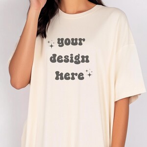 Gildan 5000 Natural  Tshirt Mockup | G500 Natural T-shirt Mockup | Gildan Simple Tee | Minimal Neutral Boho Aesthetic Shirt
