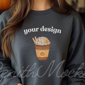 18000 Dark Gray Sweater Mockup| Fall Mockup| Halloween Mockup| Gildan 18000 Mockup| Sweater Mockup| Model Mockups|