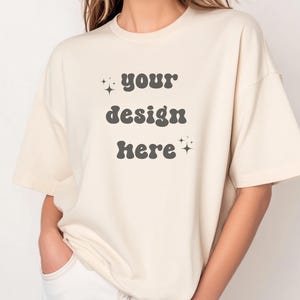 Gildan 5000 Natural  Tshirt Mockup | G500 Natural T-shirt Mockup | Gildan Simple Tee | Minimal Neutral Boho Aesthetic Shirt
