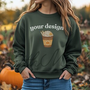 18000 Green Sweater Mockup| Fall Mockup| Halloween Mockup| Gildan 18000 Mockup| Sweater Mockup| Model Mockups|