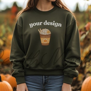 18000 Green Sweater Mockup| Fall Mockup| Halloween Mockup| Gildan 18000 Mockup| Sweater Mockup| Model Mockups|