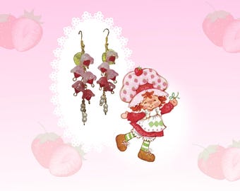 Strawberry Shortcake Dangle bellflower Earrings