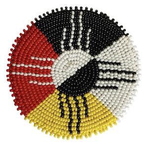 2.5 inch 4 Directions Sew On Applique, Bead Patch, Regalia Supplies