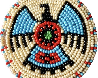 2.5 inch Thunderbird Sew On Applique, Rosette Patch, Regalia Supplies