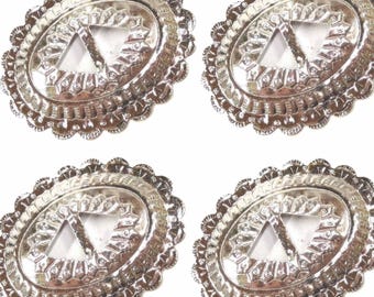 10 Oval Silver Conchos, 2 1/8 inch Southwest Embossed Metal Embellishment