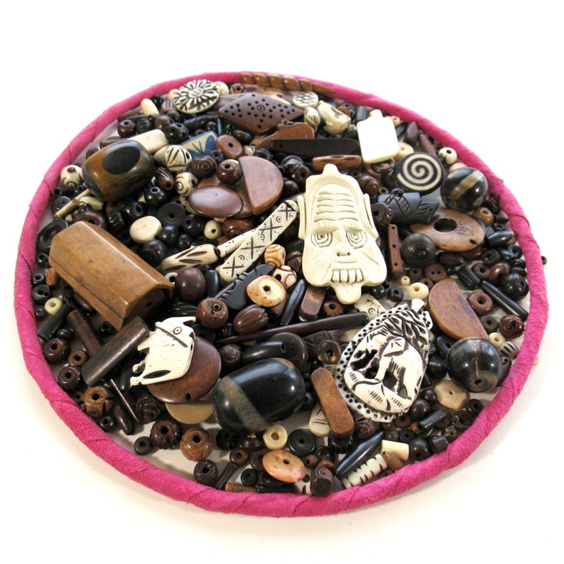 Buffalo bone beads and focal points