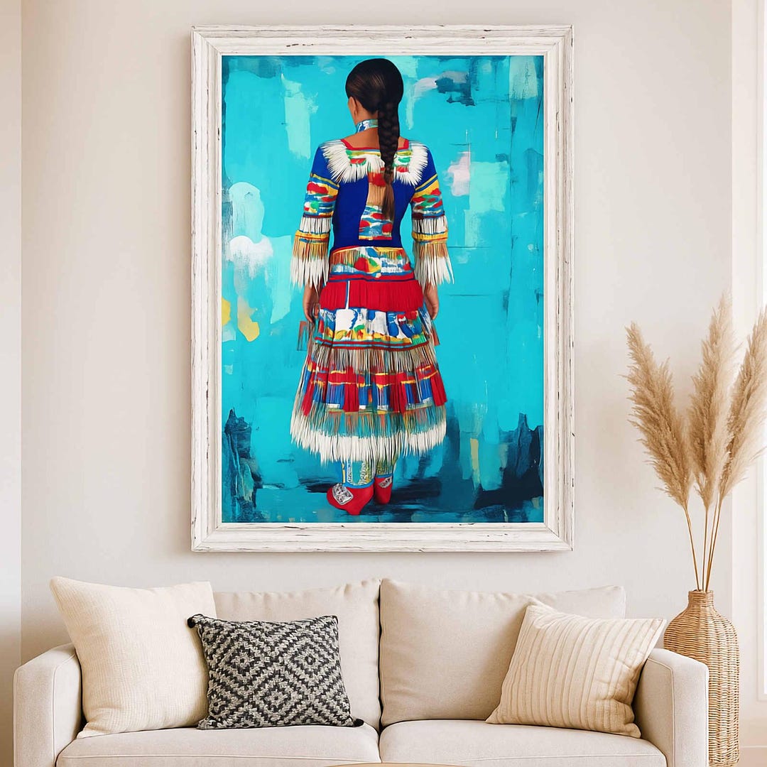Matte Canvas, Jingle Dress Dancer Wall Art Print - Native American ...