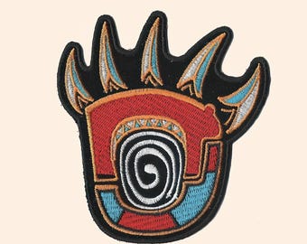 4" Bear Paw Iron On Patch, Applique Embroidery