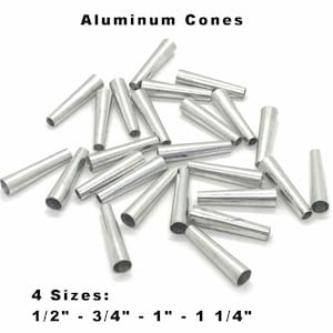 Aluminum Crimp Cones in 4 sizes for Native Crafts, Jewelry & Sewing Supplies or Traditional Decorations