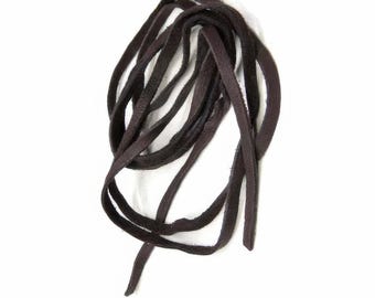 Chocolate Brown Deerskin Laces, 3/16” X 40&quot; dreamcatcher leather, Buckskin crafting cord