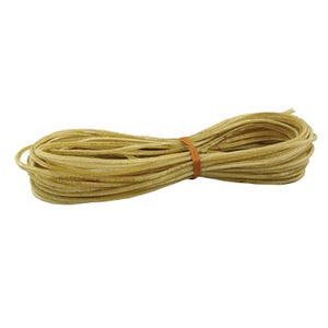 May include: A coil of beige leather cord, tied with a rubber band.