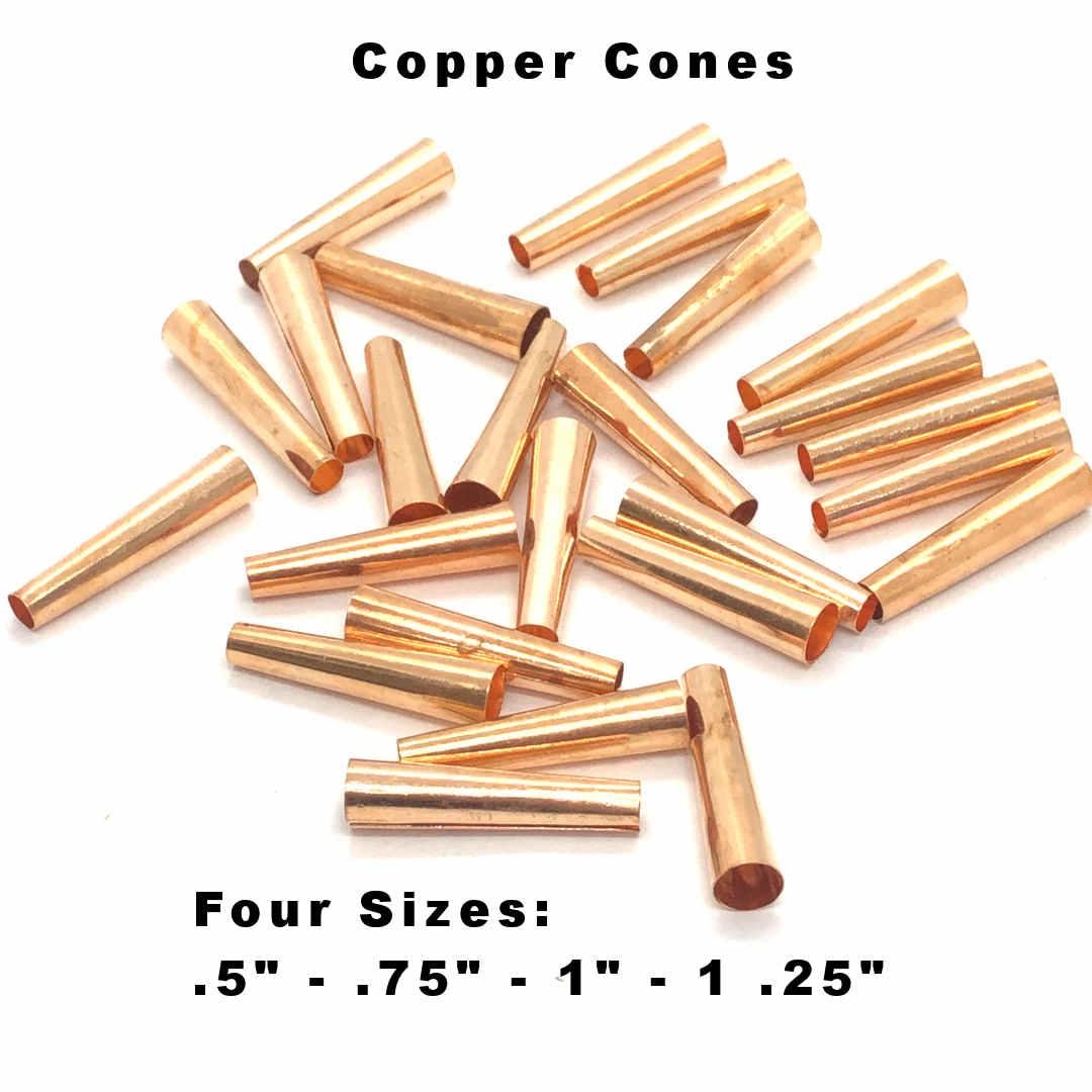 Copper Crimp Cones in 4 sizes for Native Crafts, Jewelry Making, Sewing…
