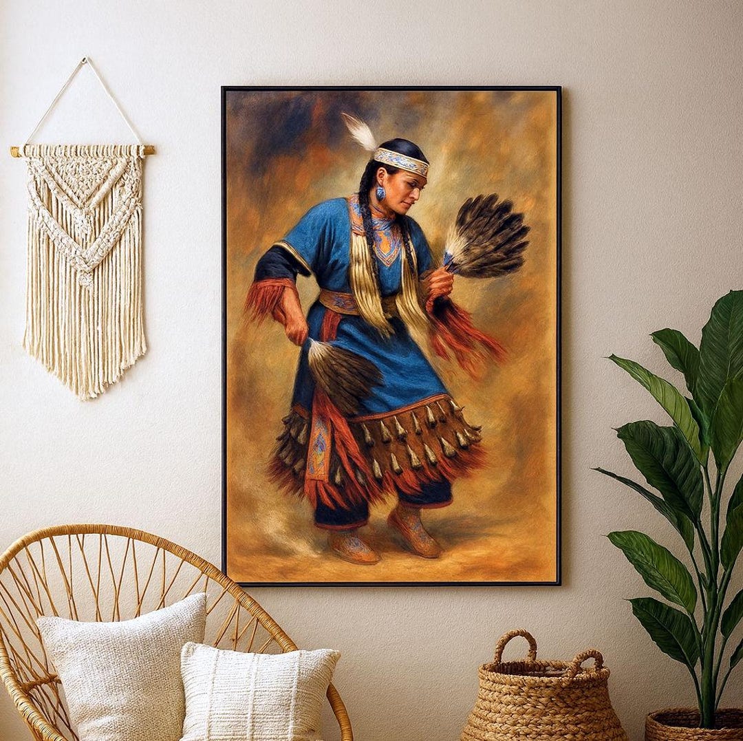 Native American Dancer Canvas Print: Indigenous Ceremonial Art - Etsy