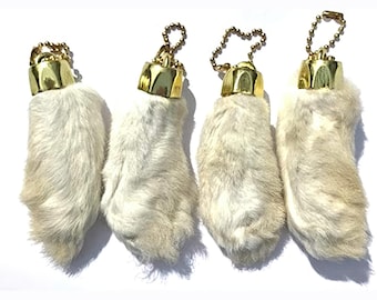Natural Rabbit Foot Keychain